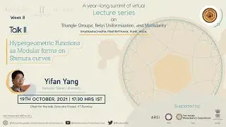 Hypergeometric Functions as Modular forms on Shimura curves by Yifan Yang.