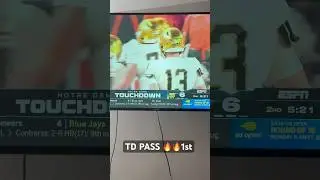 Cj Carr first TD pass 🔥⭕️ #miami #cfb #notredame #football