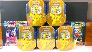 5 EPIC PIKACHU EX TIN OPENING!! (100,000 Subscriber Special)