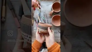 Quick Timelapse decorating mug using sgraffito with clay slip #handmademug #potterymug