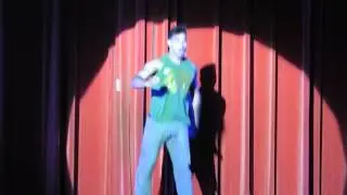 Mario Beckman dancing a solo funk on 220 volts comedy show