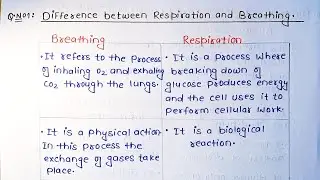 How to write difference b/w Breathing Respiration||class10bseb||
