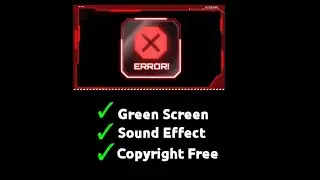 Error Alert Video With Green Screen And With Sound Effect