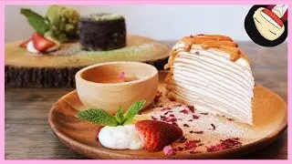 【U Dessert Story】Beautiful THAI TEA Crepe Cake & MATCHA Lava Cake | Dessert Vlogs |