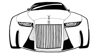 How to Draw a Rolls-Royce Concept Car &ndash; Realistic Luxury Car Sketch