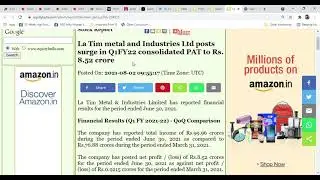 La Tim Metal Latest news l Q1 Results