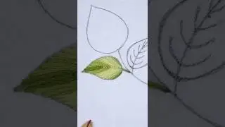 ideia para bordar folha com um estilo diferente #inspira&ccedil;&atilde;o #bordadolivre #embroidery