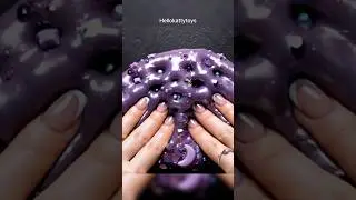 Purple Glitter Slime ASMR headphones ON 🎧 #asmr #purpleslime #squishyslime #slimeasmr