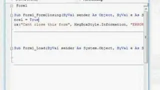 Visual basic: Tutorial 2 - Disable Exit button