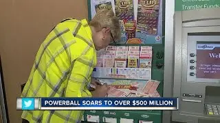Powerball soars to over $500 million