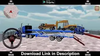 Construction trucks and heavy excavator transporter   driving simulator   car games   android games