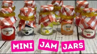 DIY Mini HOMEMADE JARS OF JAM for BARBIE DOLLS How to make miniature DOLL house food accessories