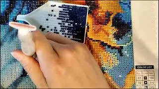 Diamond painting time lapse of 