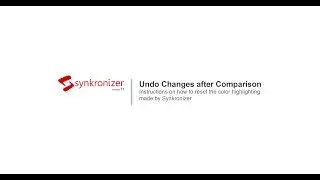 Basic Settings after Comparison-  Synkronizer Excel Compare Tool