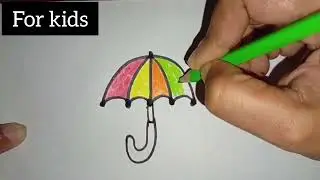 Umbrella drawing and colouring 