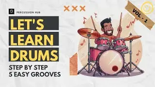 5 Easy Drum Beats for Beginners | Learn with Notation | Vol. 1 | Practice Grooves at 90 BPM