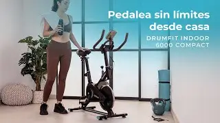 Bicicleta de ciclismo indoor compacta DrumFit Indoor 6000 Compact, con volante de inercia de 6 Kg