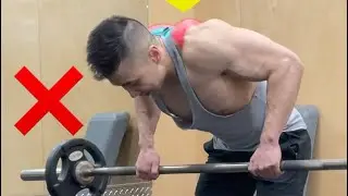 ХВАТИТ ЭТОГО ДЕЛАТЬ‼️ (Ошибка при тяге штанги в наклоне)