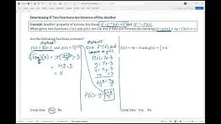 Determining If Two Functions Are Inverses of One Another