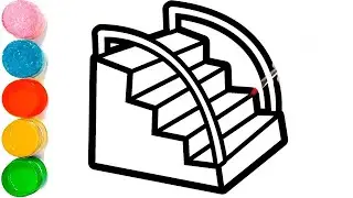 How to Draw 3D Staircase | 3D Stairs Drawing for Kids | Stairs Drawing Easy | Staircase Drawing