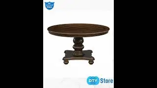 Traditional Dining Table 1pc Brown Cherry Finish Pedestal Base Round Table Dining Room Furniture
