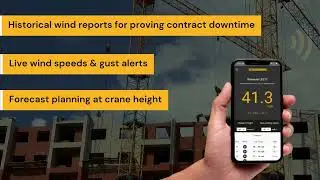 Windcrane Towercrane Wind Monitoring + Power Usage