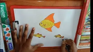 মাছ আঁকা শিখুন ঘরে বসে || How to draw fish for beginners ||Drawing With Yesmin