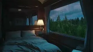 Rainy Night on a Luxury Train 🚆 Forest Rain Sounds for Deep Sleep & Relaxation