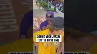 Michael Braswell sign his jersey for the first time #lsubaseball #lsu #mcws #ncaabaseball