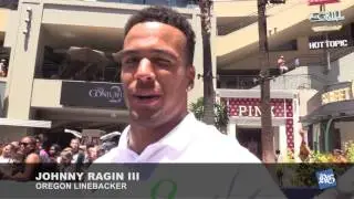 The Pac-12 Media Day water bottle toss