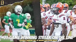 31 GAME WINNING STREAK IS ON THE LINE!!! Cardinal Gibbons vs Maury Game Recap