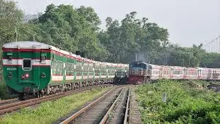 Perfect Train Crossing on Curve between Tista Express & Rangpur Express of Bangladesh Railway