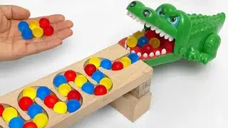 Marble Run Race ☆ HABA Slope | Kids Toy Vehicles | Marble-Eating Crocodile |Marble ASMR Sounds
