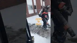 Backpack blower vs snow #sthil #satisfying #lawncare
