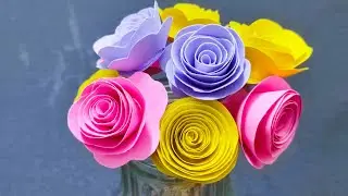 How to make Roll flowers paper | easy and simple | Diy Flower paper | step by step