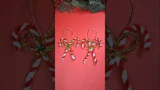 DIY candy canes/Easy Christmas crafts with pipe cleaners #shorts #christmas #trending #viral