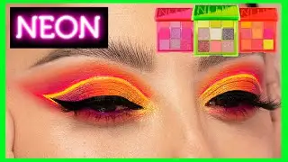 MAQUILLAJE NEON para FIESTA y DUPES de HUDA BEAUTY / Alin Pescina Makeup