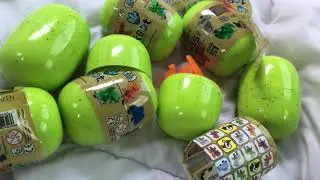 Stikbot Dinosaurs! Round 1!  Stikdino Stikeggs Dinobots GREEN Eggs!