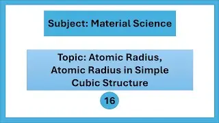 Atomic Radius | Atomic Radius in Simple Cubic Structure | Material Science | UBTER