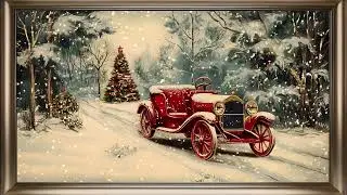 Vintage Car Frame TV Art | Christmas Screensaver Background For Your TV 🚗🎄