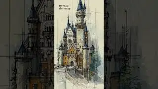 InkSpire: Neuschwanstein Castle, Germany &mdash; 4 Fairy Tale Sketches | #sketch #architecture #Germany
