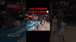 CAM JOHNSON CAUGHT A BODY😳 #brooklynnets #nets #netsnation