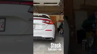 Stock vs Borla Cat Back Exhaust (140966) cold start + rev on 22+ 1.5T Civic. Sounds amazing! #borla