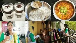 🍹BREAKFAST LUNCH BOX & EVENING DINNER FULLDAY ROUTINE, RAVA APPAM, CHUTNEY, EGGLESS CHOCOLATE MOUSSE