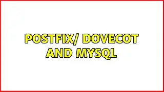 Ubuntu: Postfix/ Dovecot and MySQL