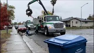 Grapple Trucks 702 010 and 008 on Morning Bulky Waste Pickup