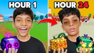 Playing BLOX FRUIT for 24 hours! (very hard)