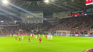 Harry Wilson freekick vs North Macedonia 