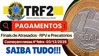 👉🚨 TRF2 COME&Ccedil;A NESTA 4&ordf; - 03/12/2025 A QUITAR O &Uacute;LTIMO LOTE DE RPV E PRECAT&Oacute;RIOS DESSE ANO .