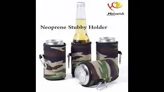 Holywish Custom OEM Stubby Can Cooler holder Beer Bottle Sleeve With Sublimation Printed Logos
